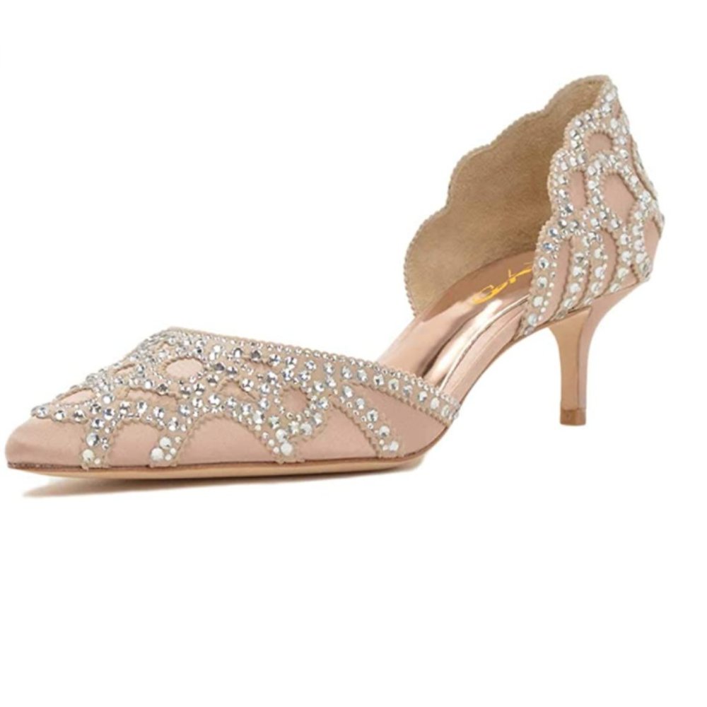 XYD D'Orsay Pointed Toe Low Heels Shoes